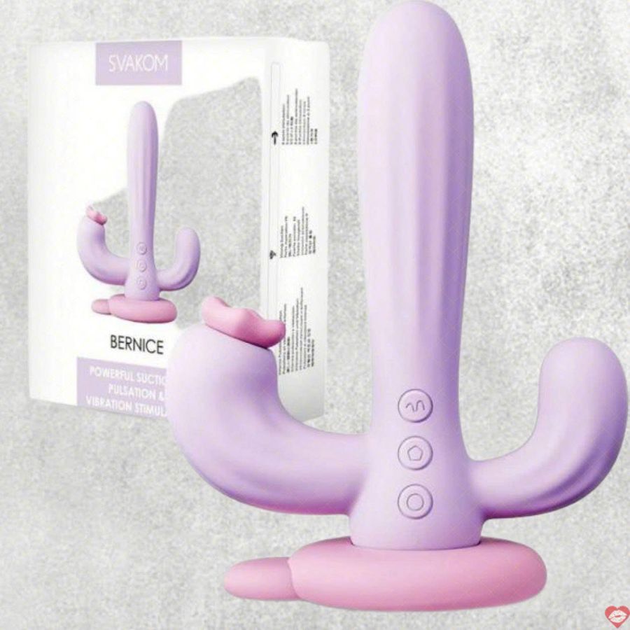 Máy Massage Hỗ Trợ Giải Tỏa Cho Nữ Svakom Bernice 3 nhánh dương vật giả kích thích điểm G cực phê Chính Hãng