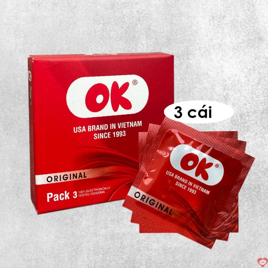 Bao cao su OK Original 3 cái an toàn mềm mại giá tốt
