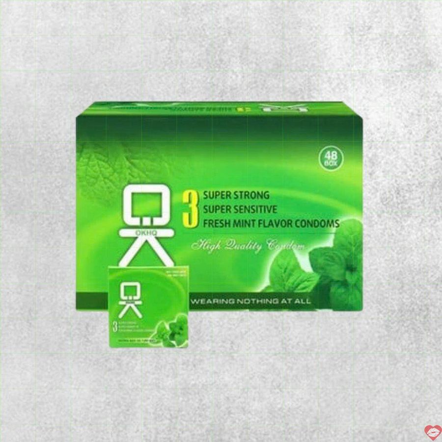 Bao cao su OKHQ bạc hà mát lạnh Hộp 144 cái siêu bền