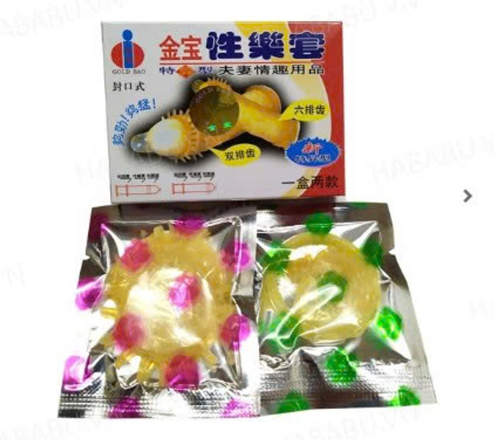 Bao cao su tăng khoái cảm Gold Gai hộp 2 chiếc chính hãng