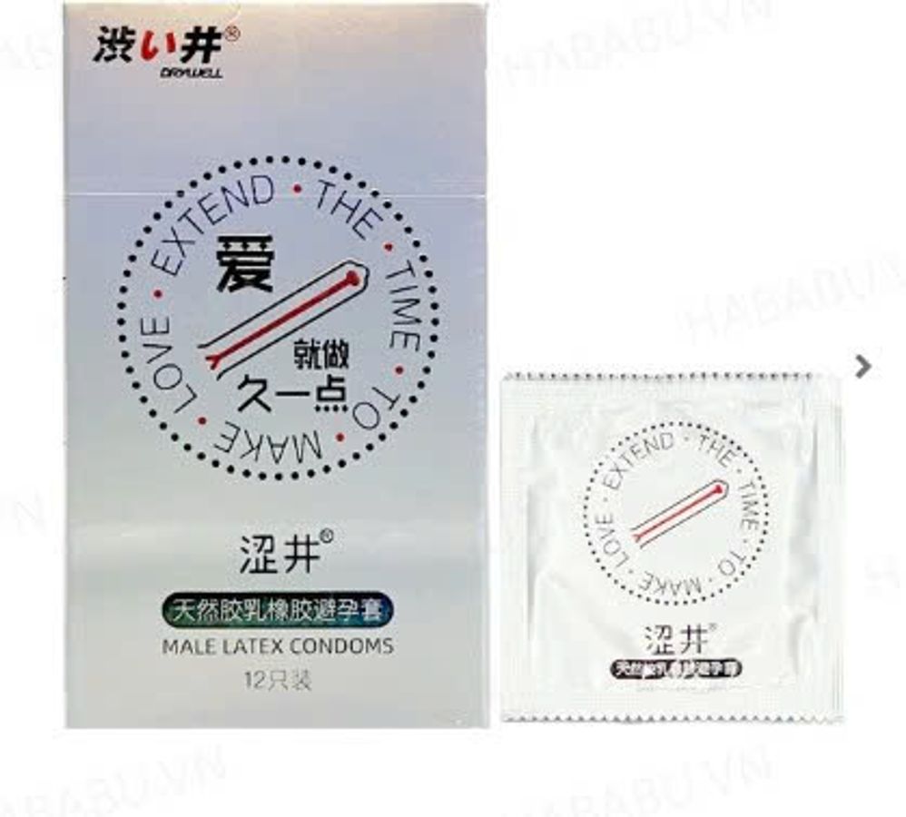 Bao cao su Drywell Long Lasting hộp 12 chiếc kéo dài thời gian chính hãng