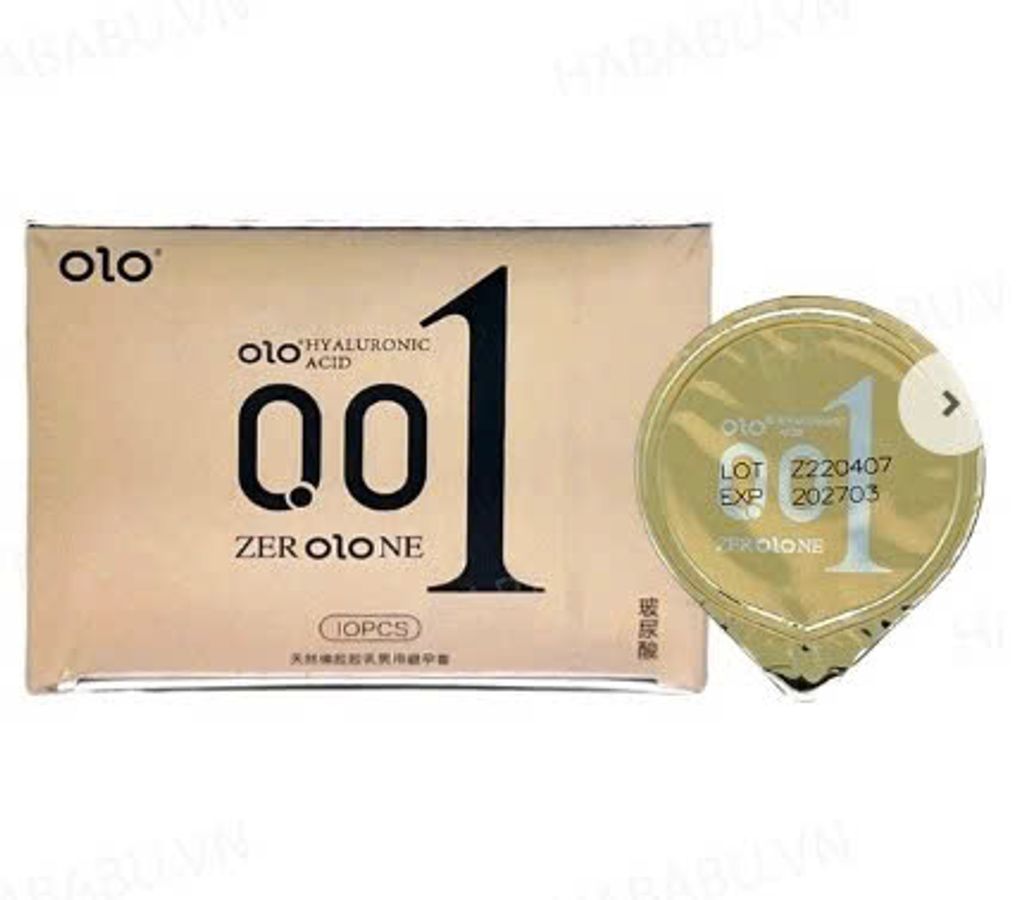 Bao cao su siêu mỏng Olo 0.01 Vàng hộp 10 chiếc chính hãng