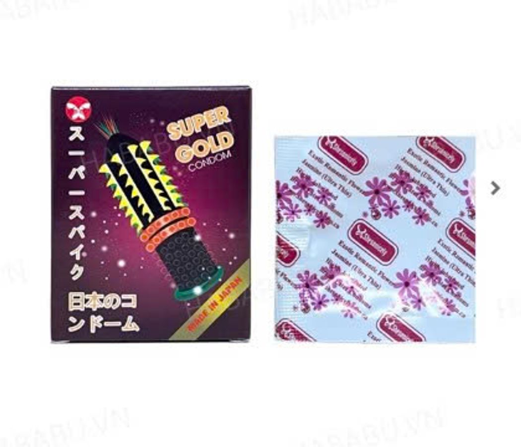 Bao cao su tăng khoái cảm Super Gold hộp 2 chiếc chính hãng