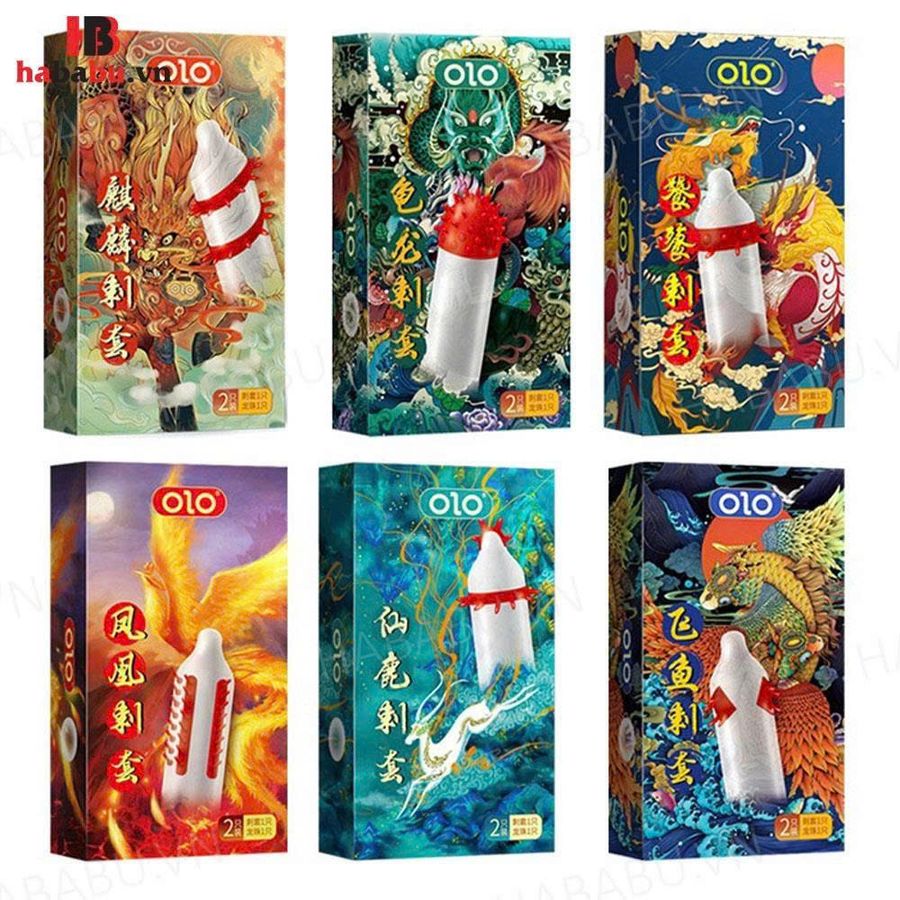 Bao cao su Olo râu đặc biệt, gân gai tăng kích thước có bi chính hãng