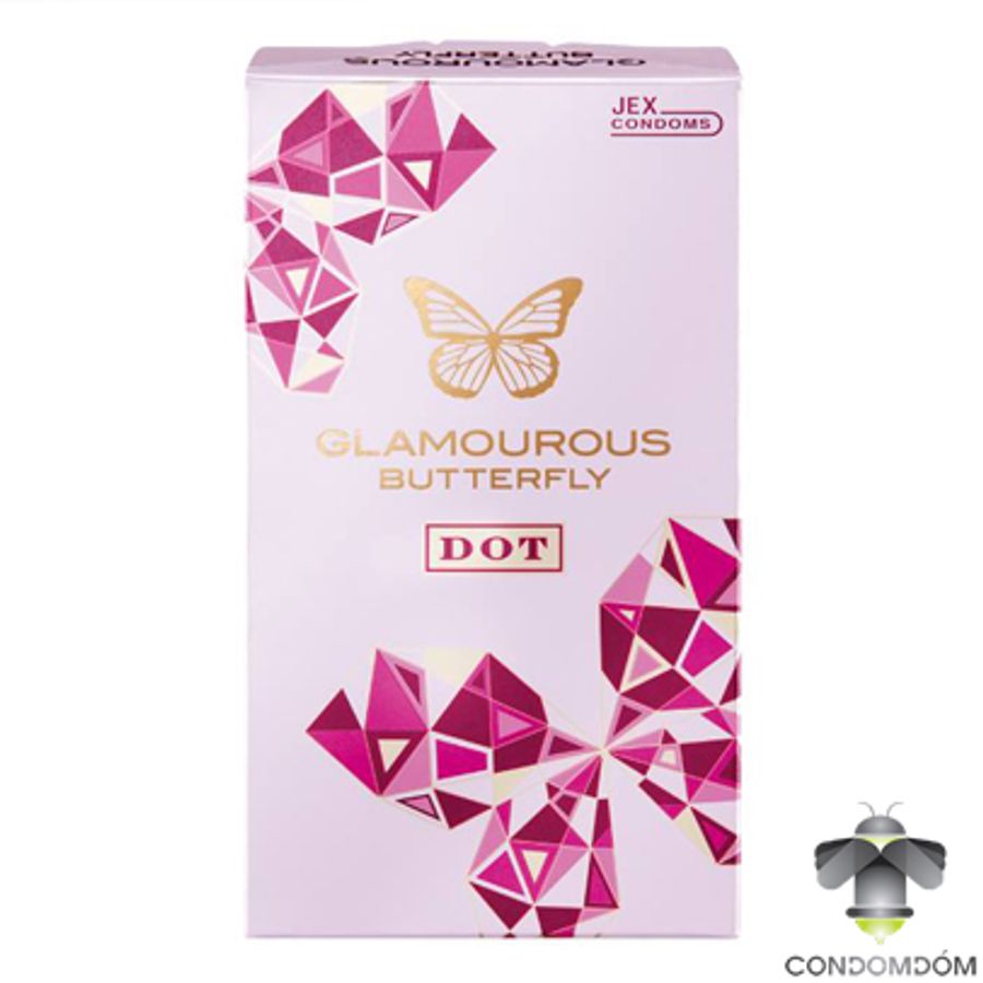 [Free Ship] Bao cao su Jex Glamourous Butterfly Dot hộp 8 chiếc
