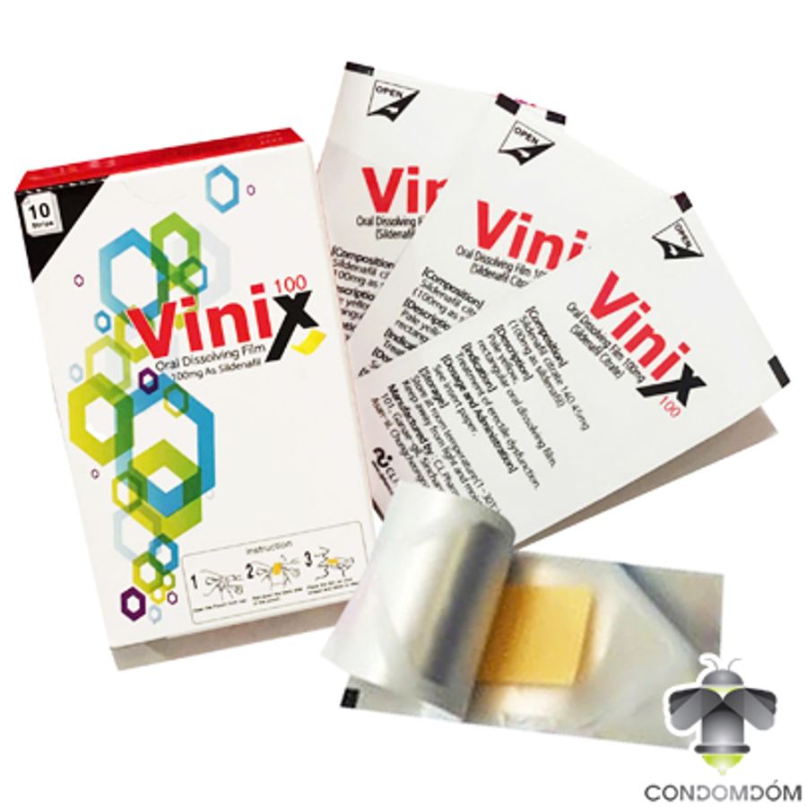 Tem Vinix 100 Chống xuất tinh sớm ở nam giới Hàn Quốc chính hãng 1 Hộp 10 Tem