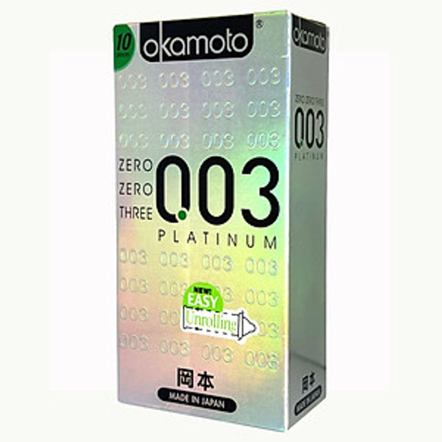 Bao cao su Okamoto 0.03 Platinum cực siêu mỏng hộp 10 chiếc