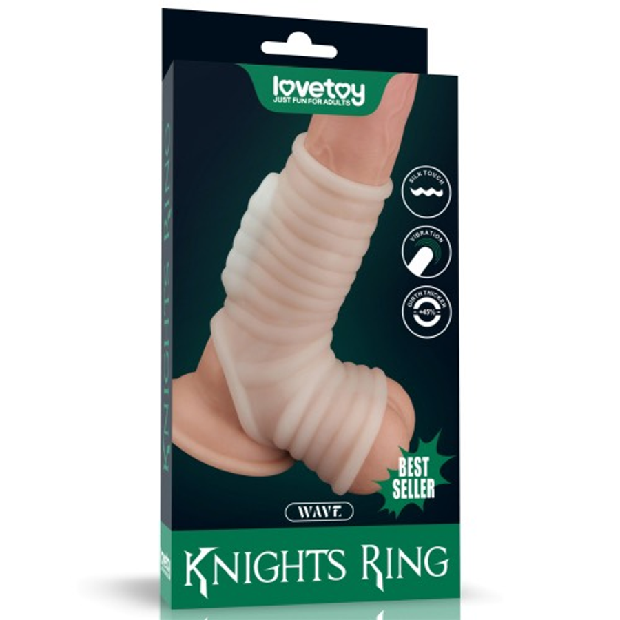 Bao Cao Su Đôn Dên Khúc Có Quai Đeo - Rung - Gân - Knights Ring Lovetoy USA