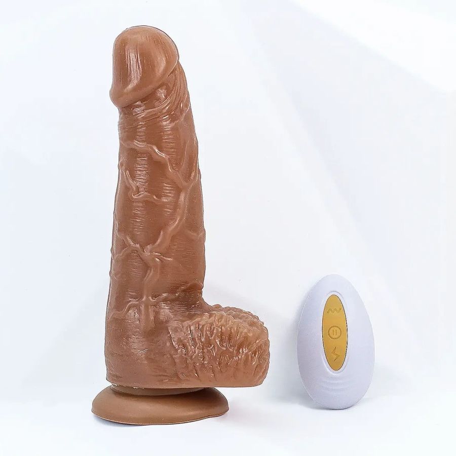 Dương vật giả có đế rung - thụt - ngoáy - phát nhiệt kèm điều khiển