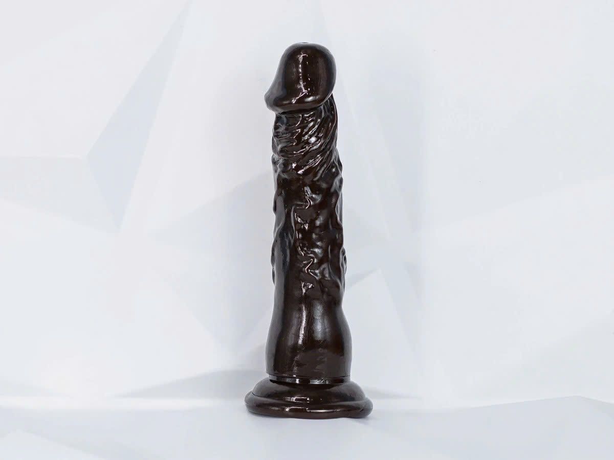 Dương vật giả có đế màu nâu nam tính mạnh mẽ