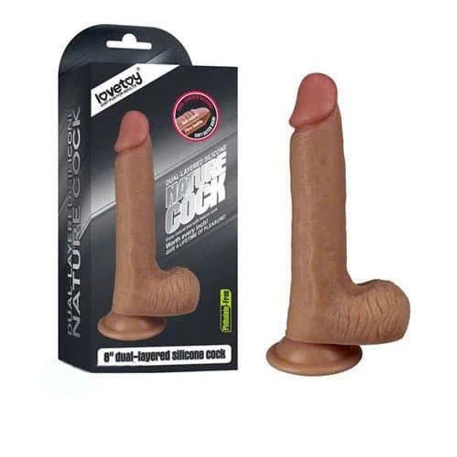 Dương Vật Gắn Tường Lovetoy 8 Inch 2 Lõi Siêu Nét Hàng Chính Hãng (DVT06)
