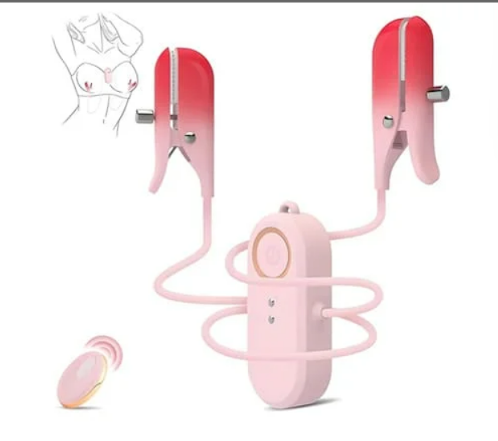 Kẹp Vú Rung BDSM Điểu Khiển Từ Xa Bằng Remote Cực Kích Thích 
