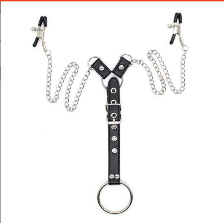Kẹp vú kiêm dây đeo BDSM cực chất