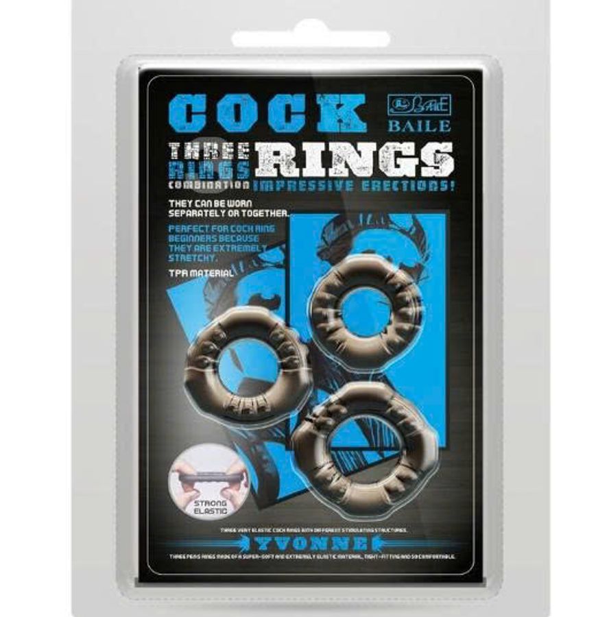 Bộ 3 vòng đeo dương vật silicon siêu mềm chính hãng Baile