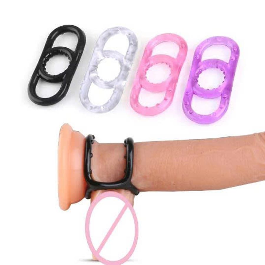 Vòng đeo dương vật silicon dẻo 3 trong 1