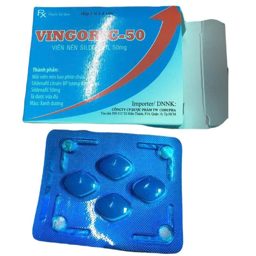 Viên uống hỗ trợ phái mạnh tăng bản lĩnh đàn ông Vingoric 50 hộp 1 vỉ x 4 viên
