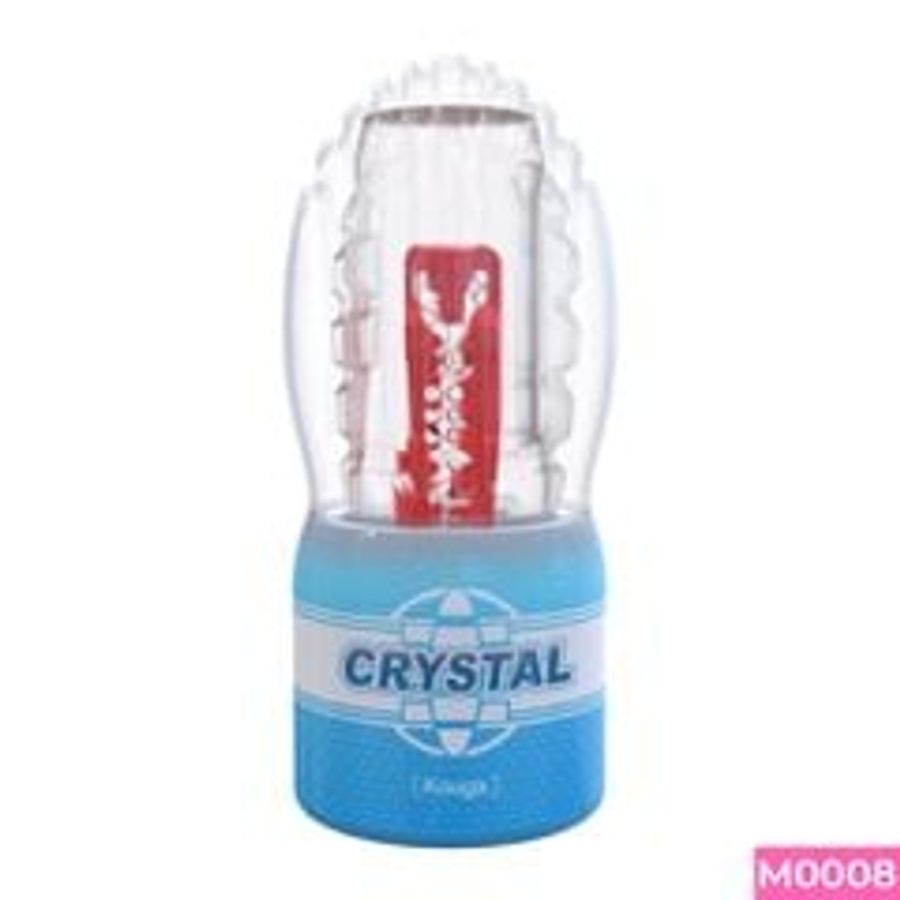 Âm đạo giả cầm tay Crystal Kouga trong suốt