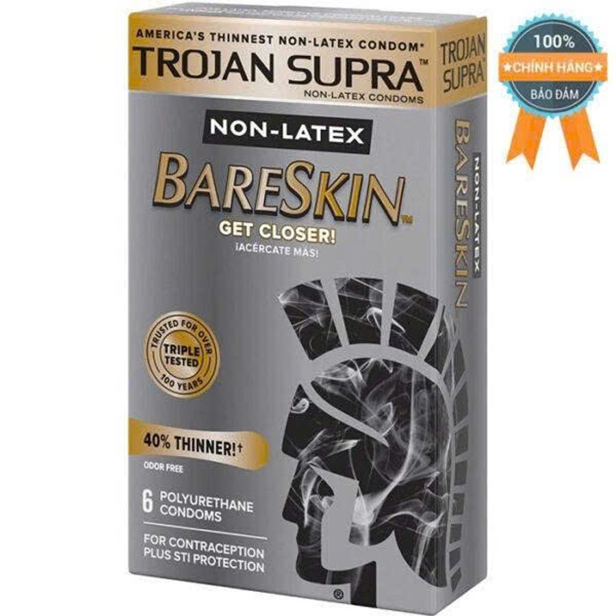 Bao cao su Trojan BareSkin Non-Latex