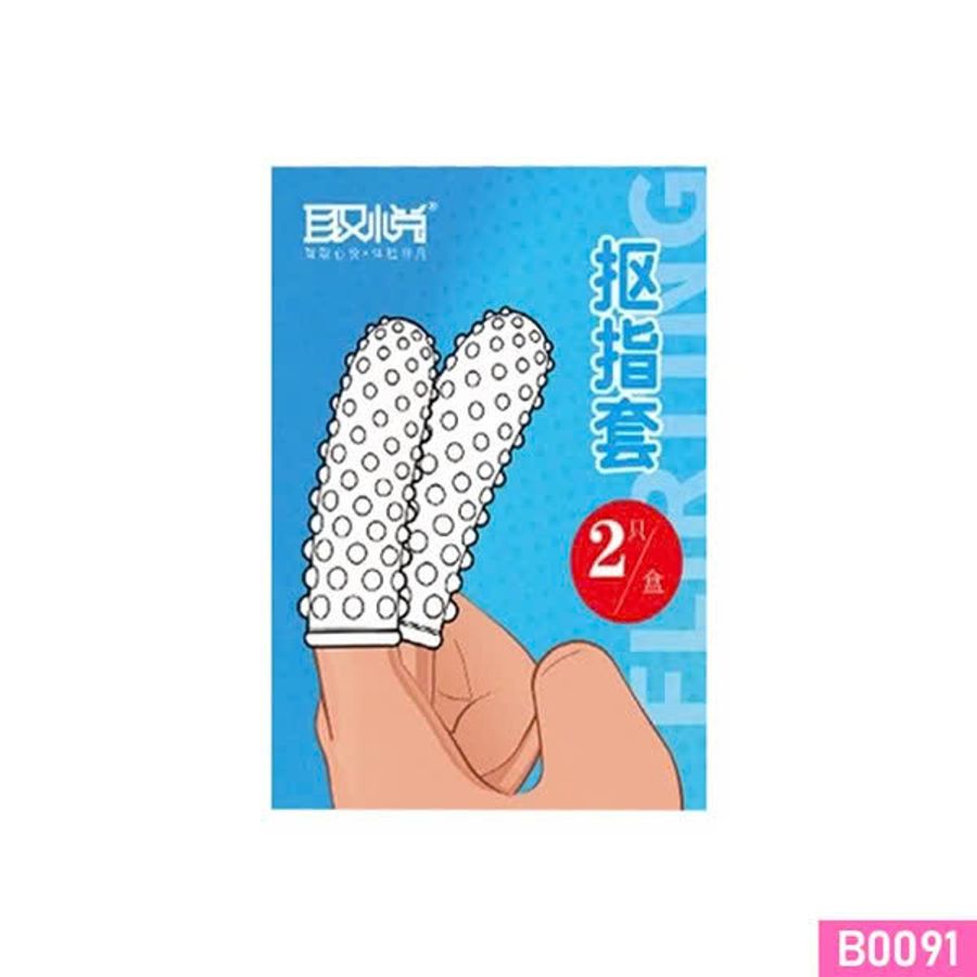 Bao cao su 2 ngón tay dài Aichao có hạt nổi toàn thân 335641