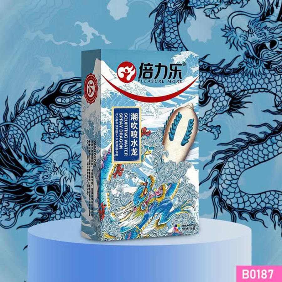 Bao cao su Beilile Pleasure More Rồng Xanh gai lớn bao quanh Hộp 2 cái + Tặng 1 cái khác loại