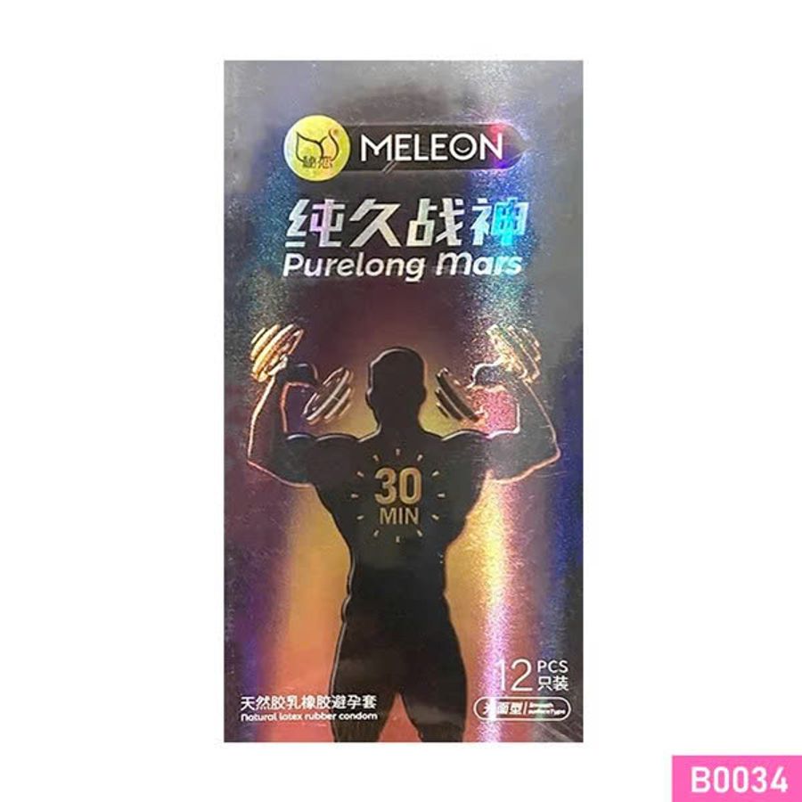 Bao cao su Meleon Purelong Mars 30 Min kéo dài thời gian thân gai hạt nổi nhỏ Hộp 12 cái