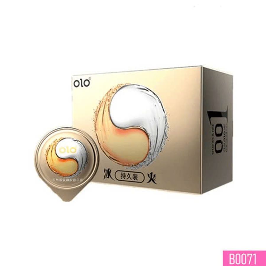 Bao cao su OLO 0.01 Ice & Fire Lửa Băng siêu mỏng kéo dài thời gian Hộp 10 cái