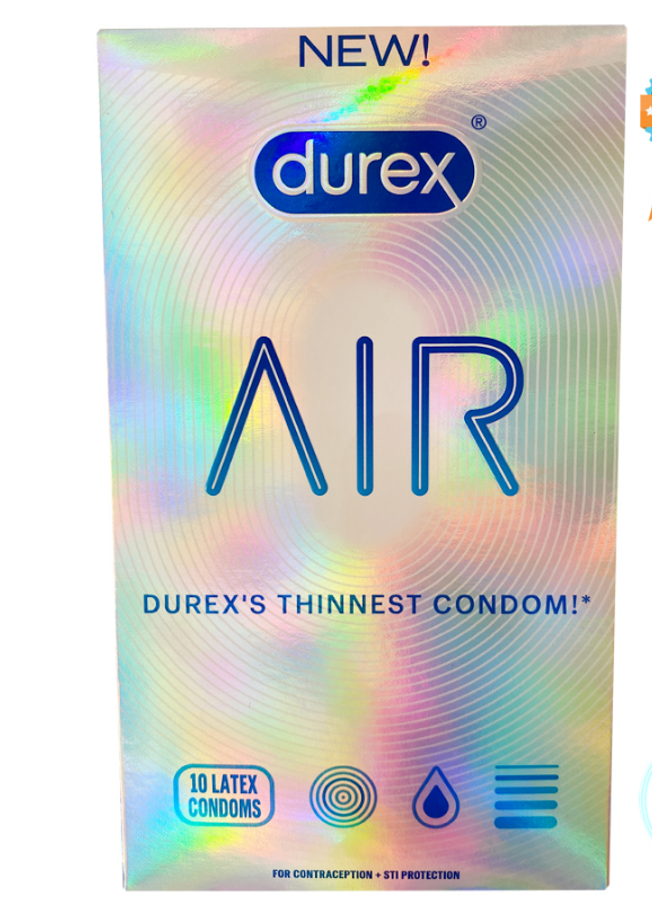 Bao cao su siêu mỏng nhiều gel bôi trơn Durex Air ( Hộp 10 )