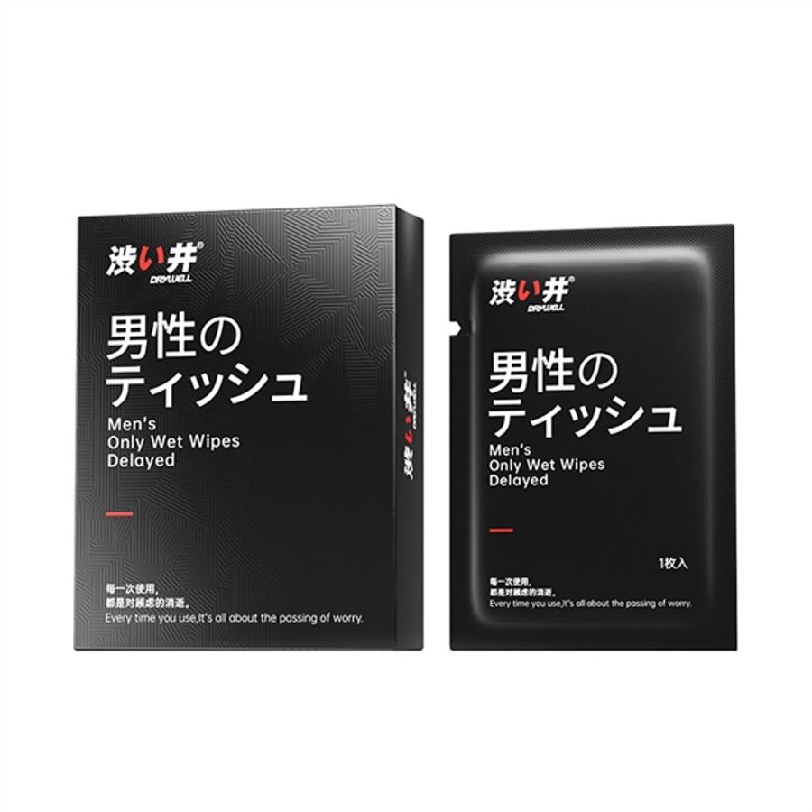 Khăn lau chống xuất tinh sớm Drywell Delay Wipes hộp 8 cái tiêu chuẩn Nhật Bản chính hãng