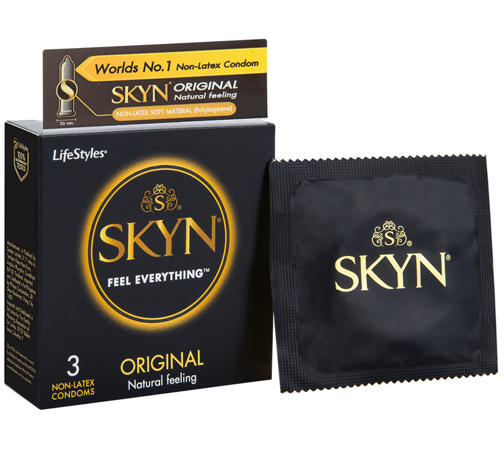 Bao cao su LifeStyles Skyn Original kiểu dáng truyền thống không mùi cao su ( Hộp 3 )