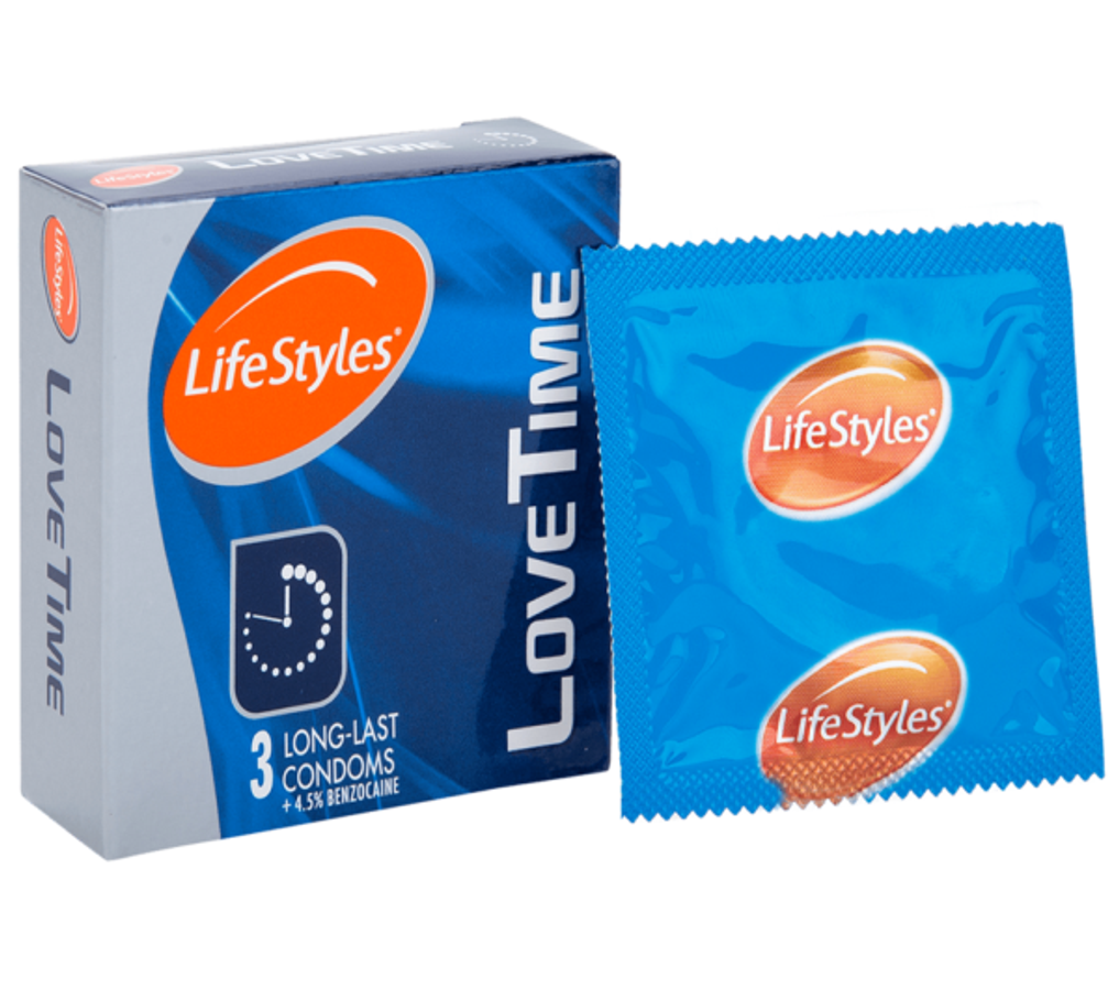 Bao cao su trơn kéo dài thời gian LifeStyles Love Time ( Hộp 3 )