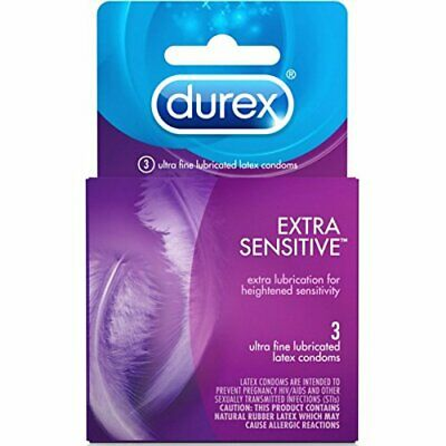 Bao cao su siêu mỏng đầu loe phình to Durex Extra Sensitive ( Hộp 3 )