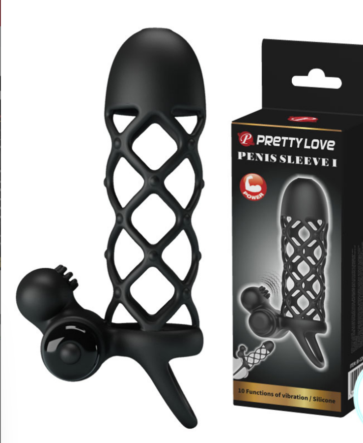 Bao đôn lưới rung Silicone Sleeve 10 chế độ rung mạnh mẽ mới lạ