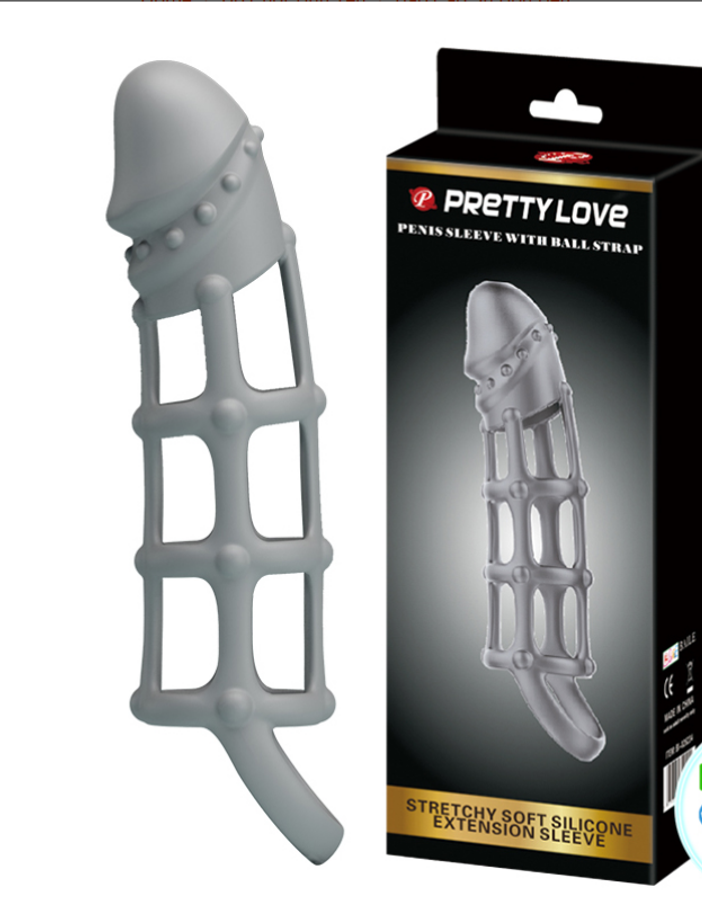 Bao cao su đôn dên Penis Ssleeve Ball Strap hình rọ lưới có quai đeo