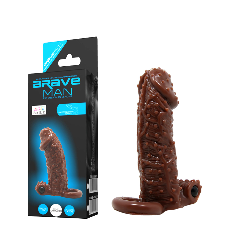 Bao cao su đôn gai rung da nâu Brave Man