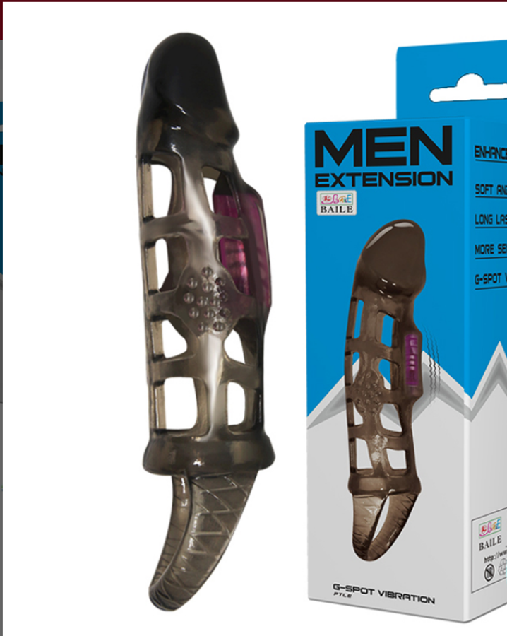 Bao Cao Su Lưới Rung Giữa Thân Silicone Men Extension