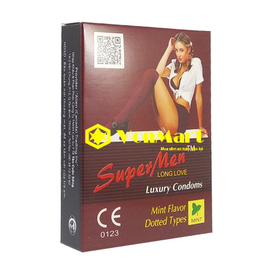 Bao Cao Su Super Men ( Gai và Bạc Hà Mát Lạnh ) hộp 10 cái