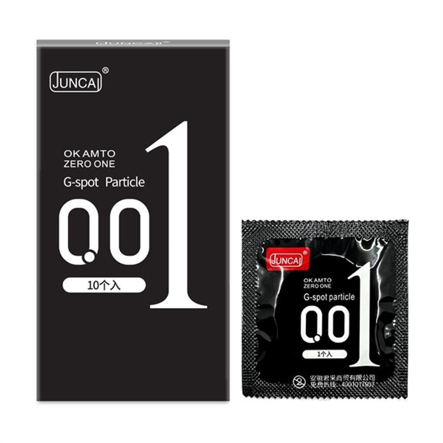 Bao cao su siêu mỏng Juncai 001 G-Spot Black hộp 10 chiếc chính hãng nội địa Trung giá rẻ tiết kiệm