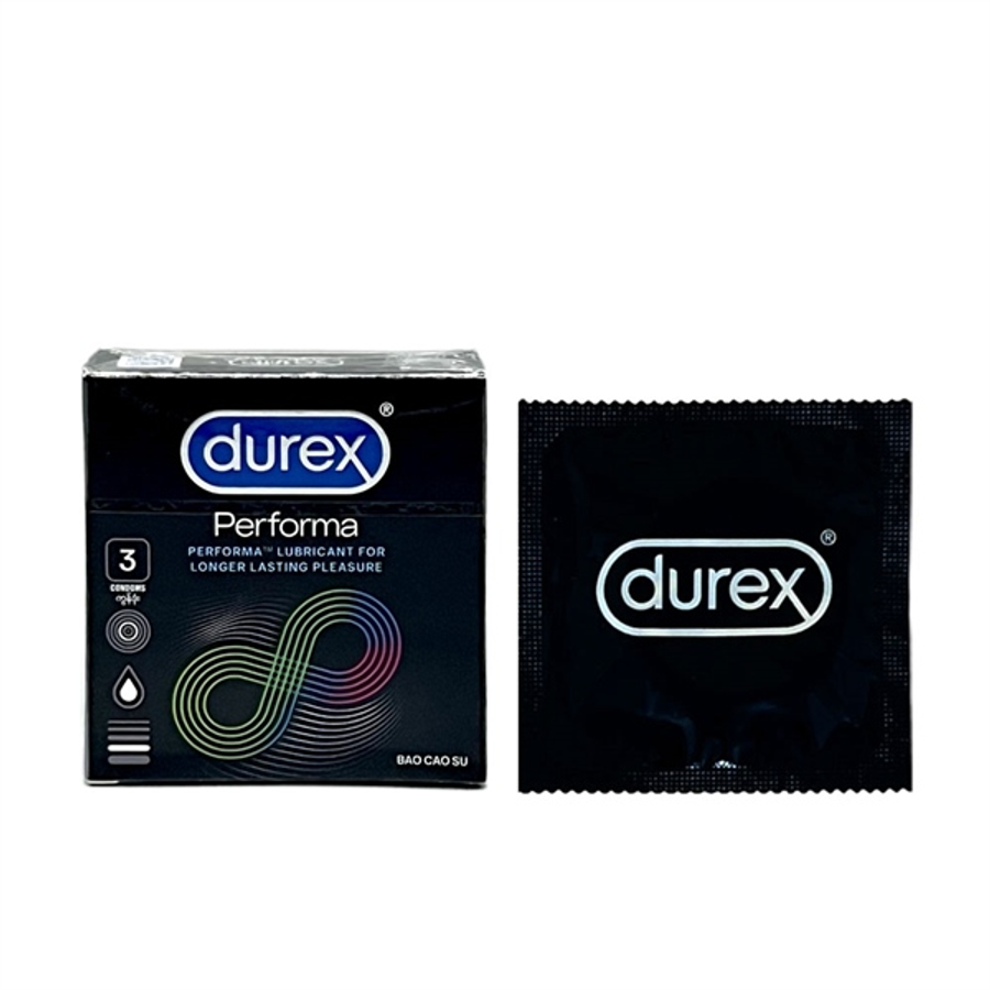 Bao cao su Durex Performa hộp 3 chiếc kéo dài thời gian tiêu chuẩn Anh chính hãng giá rẻ tiết kiệm