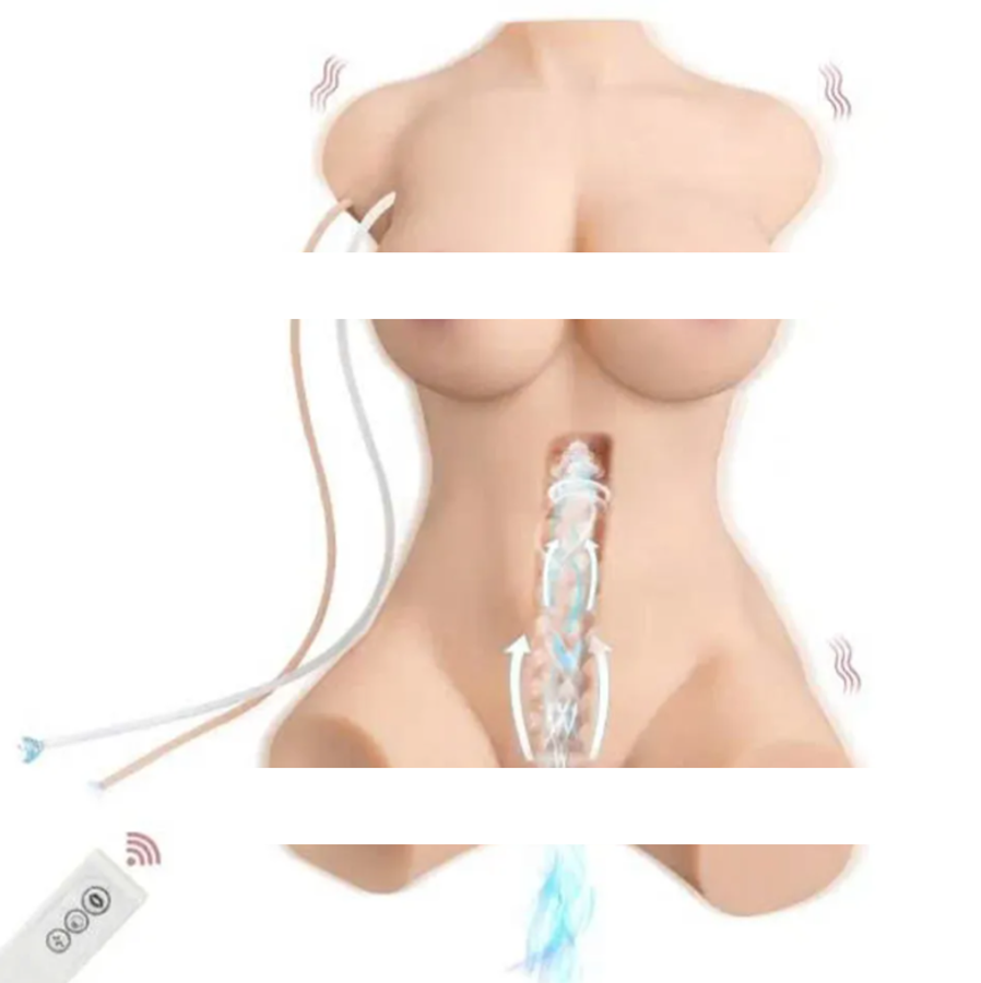 Âm Đảo Giả Bán Thân Cao Cấp Rung Co Bóp Tự Động Có Điều Khiển Xa – Pin Sạc