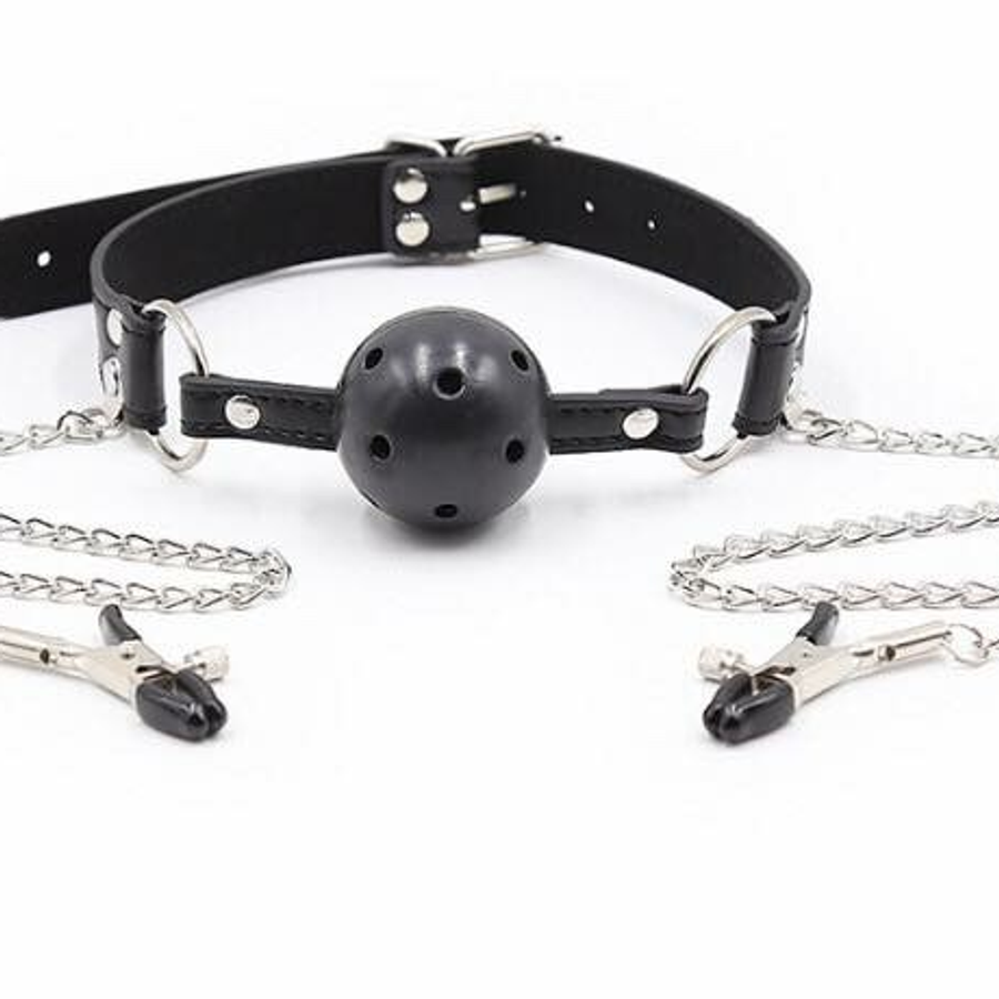 Dụng Cụ Bịt Miệng Có Bóng và Kẹp Đầu Ti