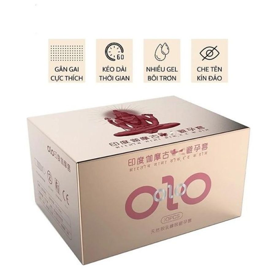 Bao Cao Su OLO Gamma Formula – Kéo Dài Thời Gian, Gân Gai – Hộp 10 Cái 330623