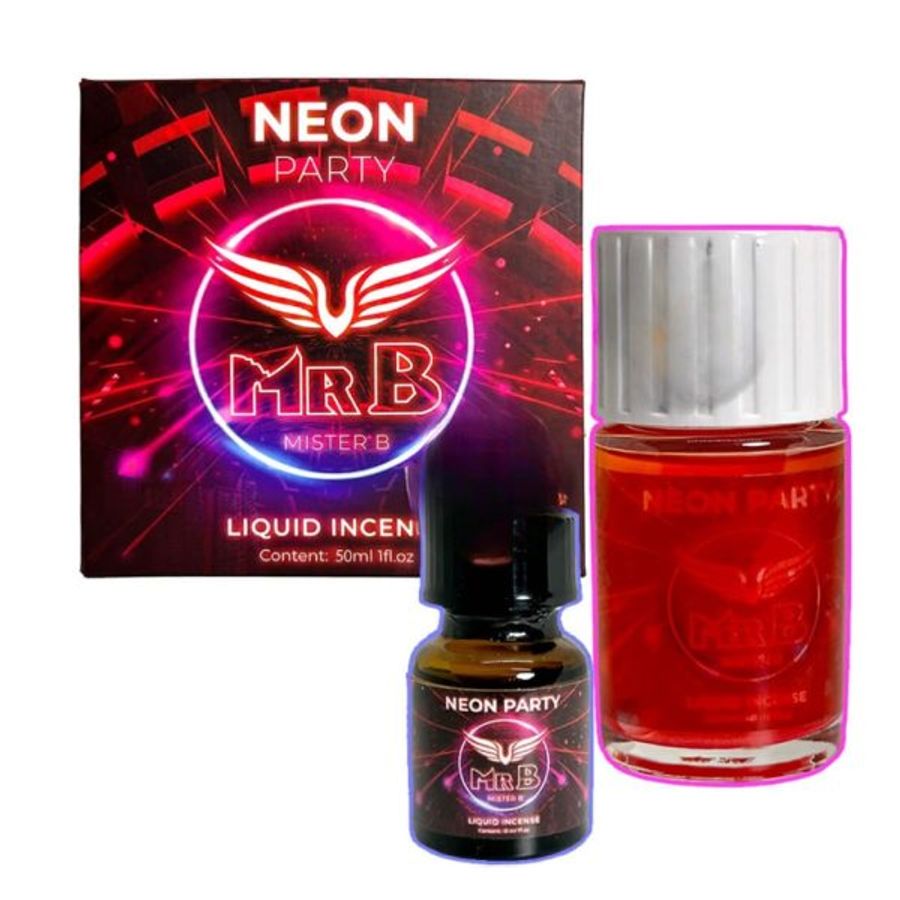 Chai Hít Tăng Khoái Cảm Combo Popper Neon Party Đỏ Dạ Quang 50ml Chính Hãng Mỹ Chai 40ml + 10ml