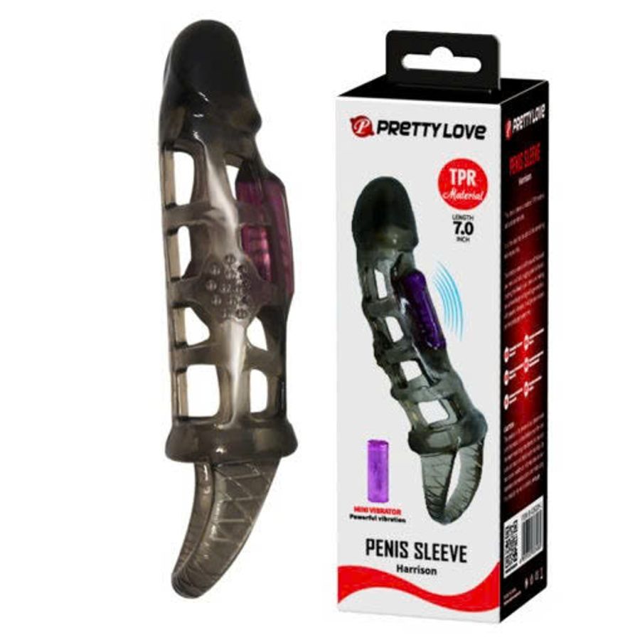 Bao Cao Su Đôn Dên Lưới Rung Giữa Thân Prettylove Penis Sleeve Harrison 330459