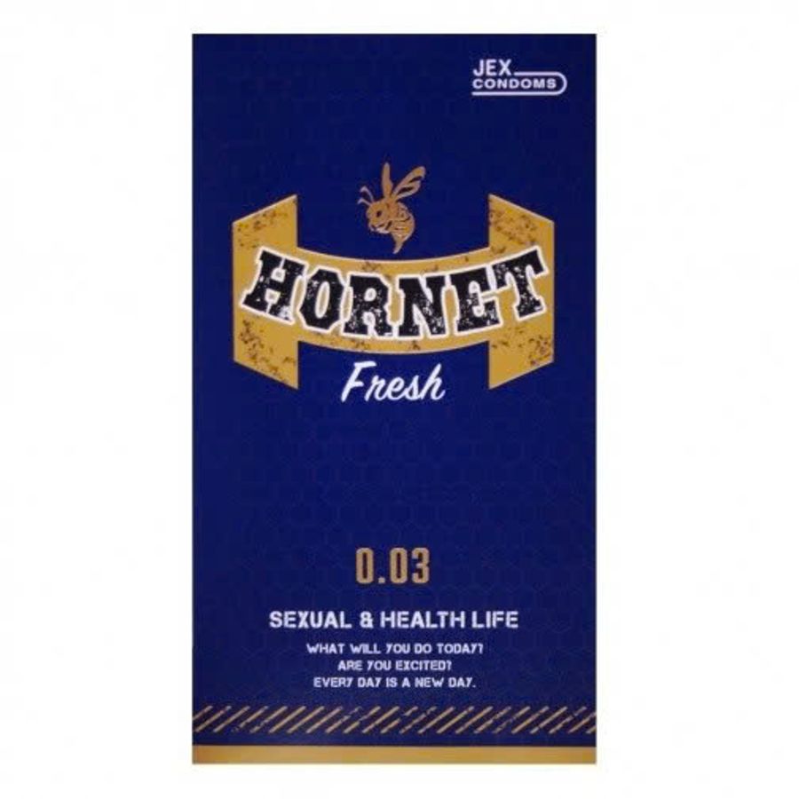 Bao Cao Su Jex Hornet Fresh 0.03 Siêu Mỏng, Nhiều Gel, Hương Bạc Hà 8s