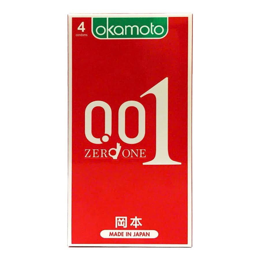 Bao Cao Su Okamoto 0.01 PU Zero One Siêu Mỏng Truyền Nhiệt Nhanh 4 cái