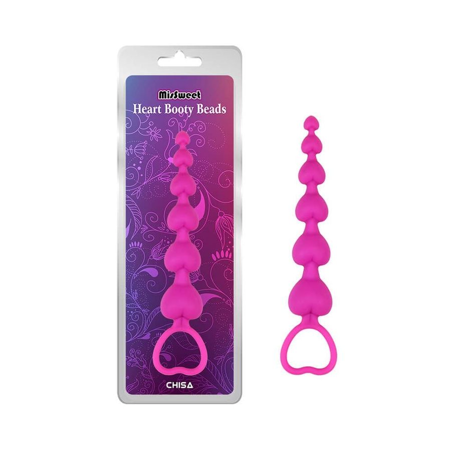 Que kích thích hậu môn Chisa Heart Booty Beads-Pink