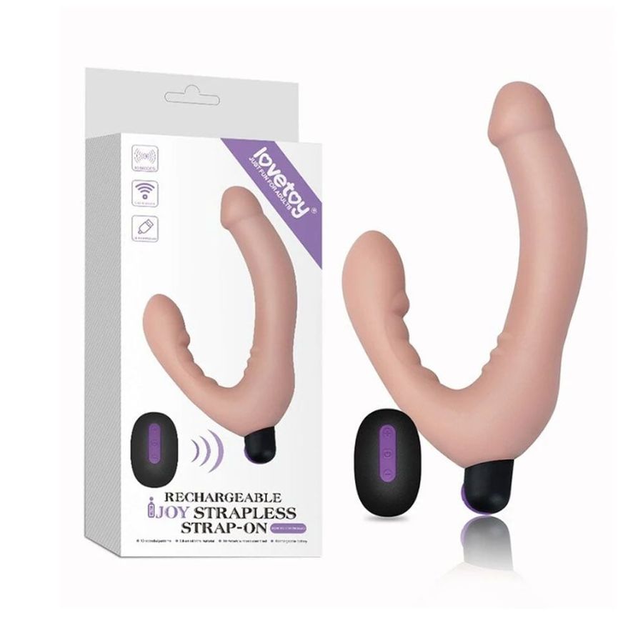 Dương vật giả 2 đầu nhiều chế độ rung, sạc điện Lovetoy ljoy Strapless