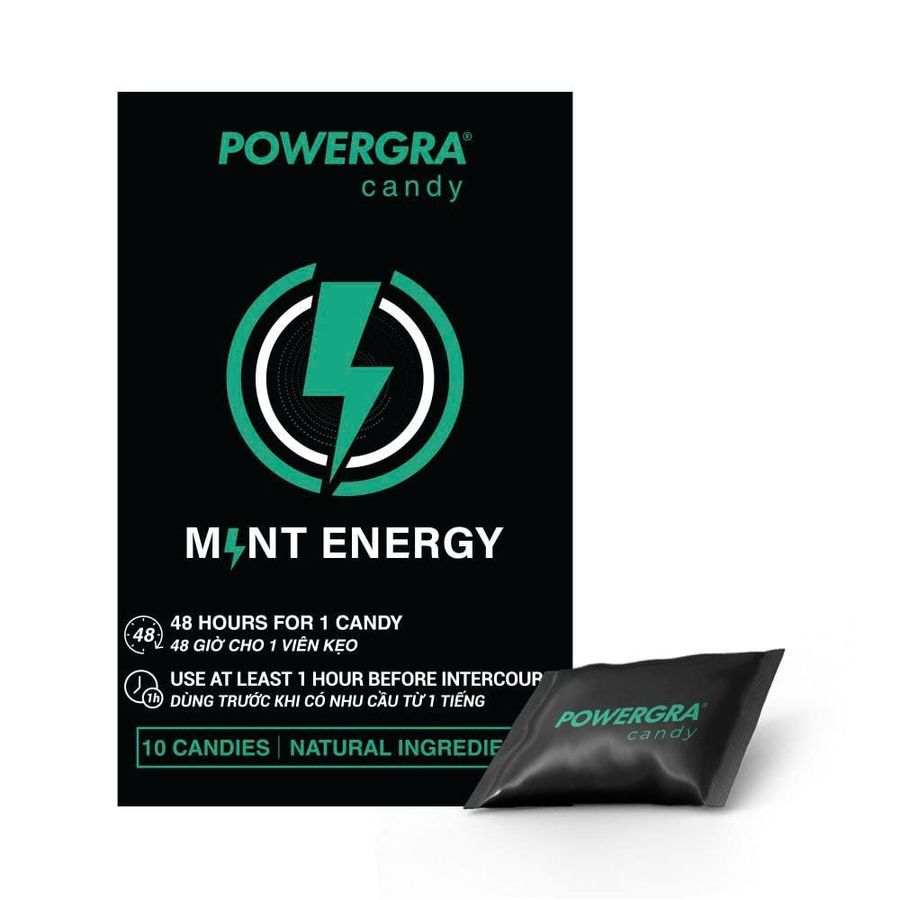 Kẹo bạc hà Powergra Mint Energy tăng cường sinh lý - Hộp 10 viên 327464