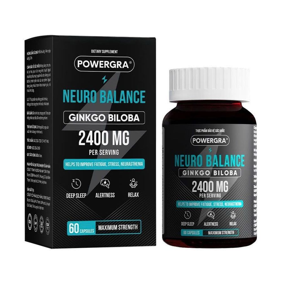 Viên uống bổ não, tăng cường trí nhớ Powergra Neuro Balance - Hộp 60 viên 327210