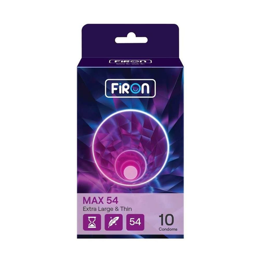 Bao cao su Firon Max 54 - Size 54mm, siêu mỏng, kéo dài thời gian - Hộp 10 cái